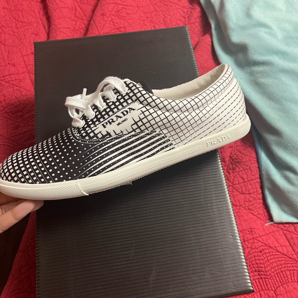 Prada Men’s White Sneaker/ Nylon St. Optical